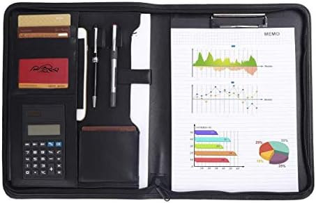 Leathario Leather Folder Business Conference A4 Portfolio Folder Padfolio Noted Case for Work School