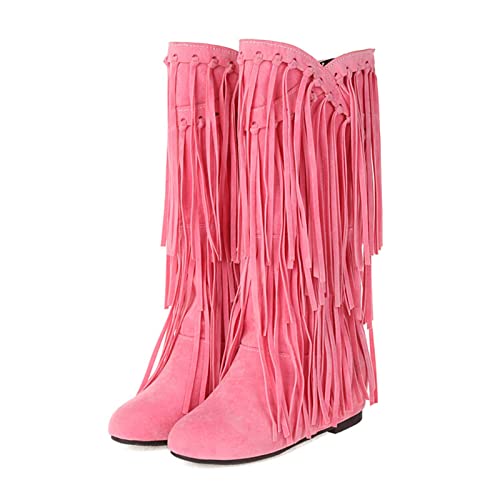 Bottes mi-mollet en daim de qualité avec doublure fourrure et talon stable