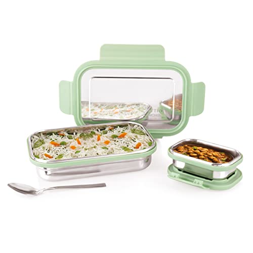 Attro A Lunchmate Stainless Steel Airtight Leak-Proof Lunch Box for Office, School, Picnic, 800 Ml – Green
