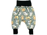 Kleine Könige Pumphose Baby Jungen Hose · Modell Koala & Faultier, schwarz · Ökotex 100 Zertifiziert · Größe 62/68