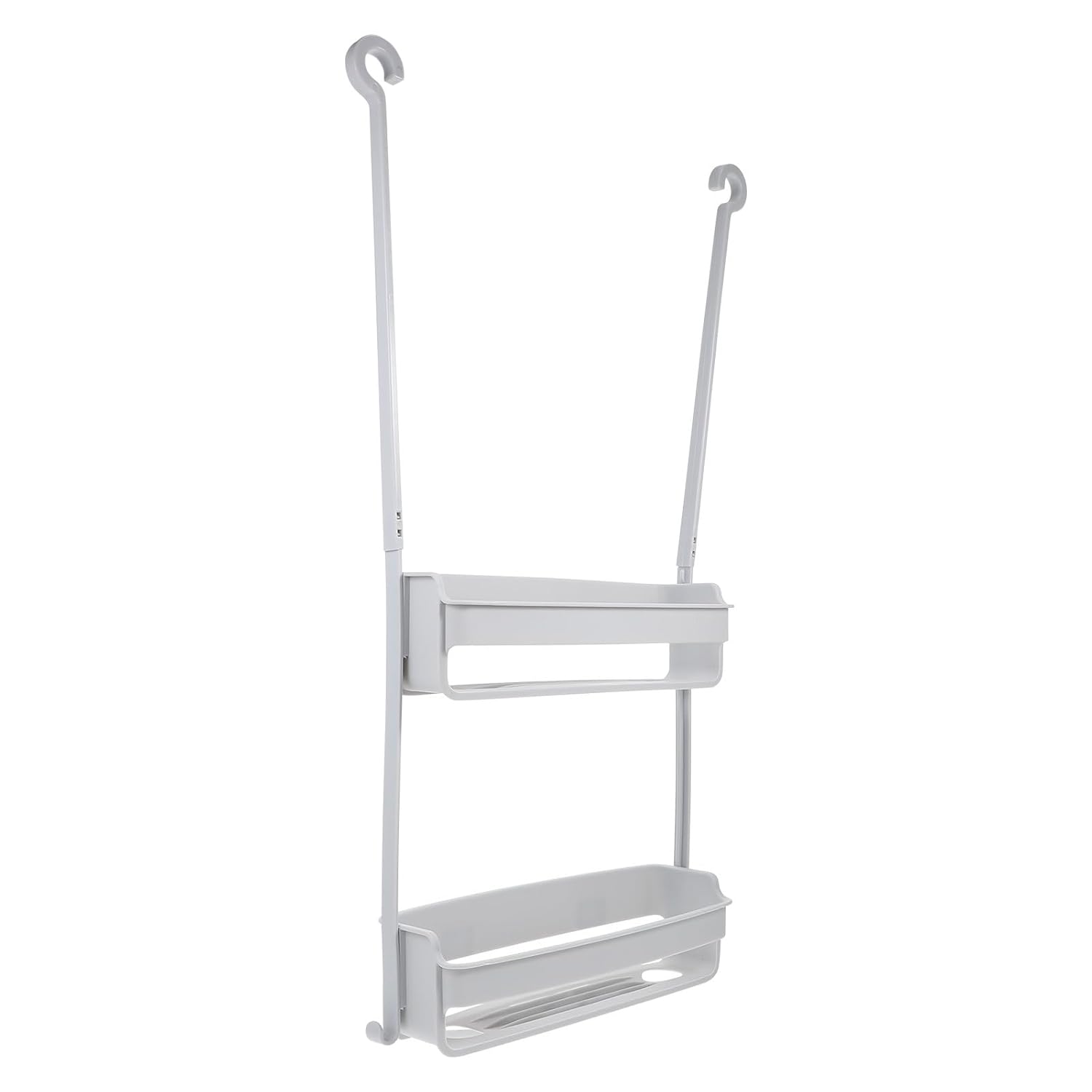 CONGARTENO Double-Layer Hanging Shower Caddy Basket Portable Grey Bathroom Storage Organizer Sundries Holder for Shower Accessories and Home