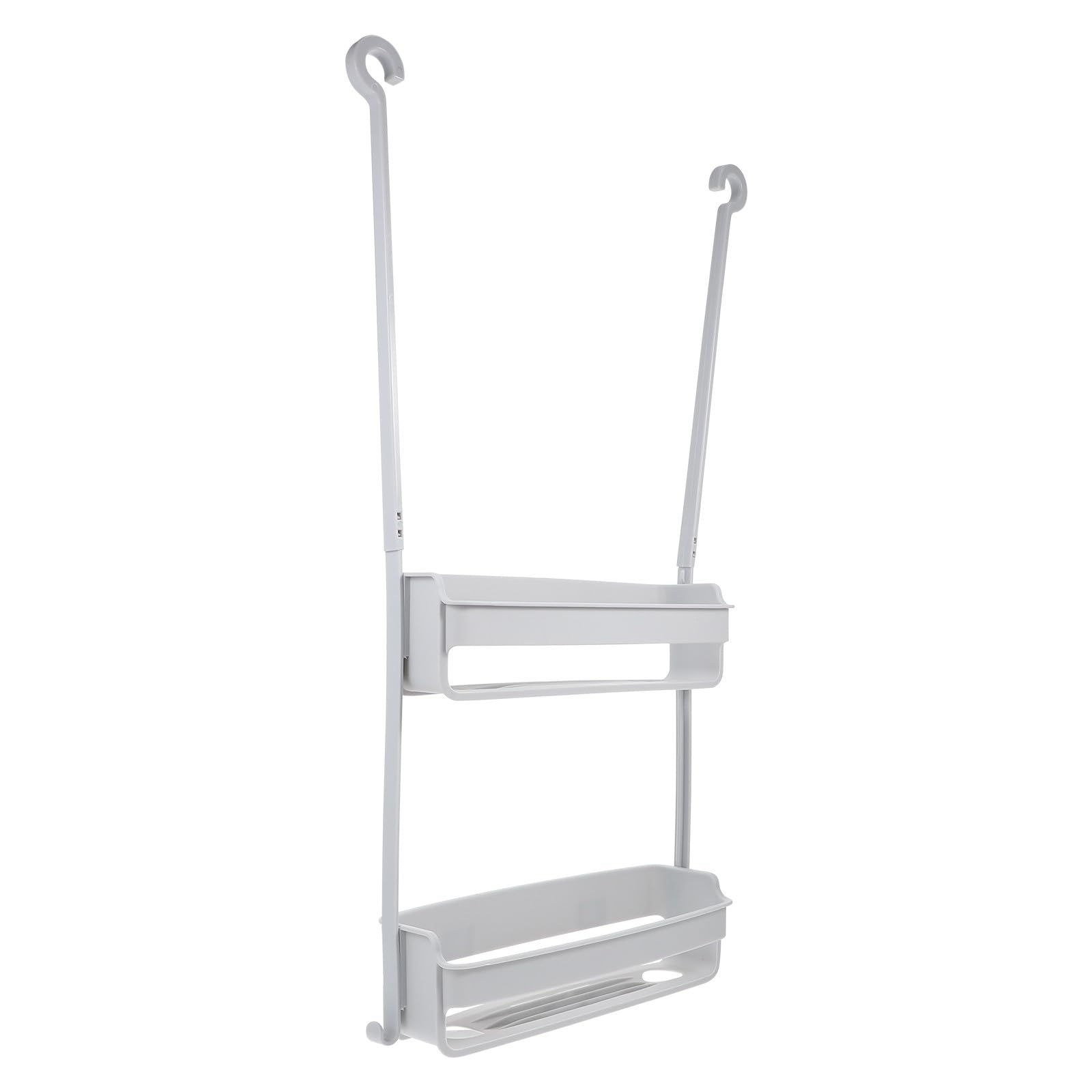 HYTROVE Double-deck Hanging Bathroom Storage Basket Gray Portable Shower Caddy Organizer for Shower Accessories and Household Storage Space-saving