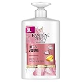 Pantene Champú Con Biotina Y Agua De Rosas, Champú Hidratante Y Voluminizador, Botella XL Con Dispensador, 1L