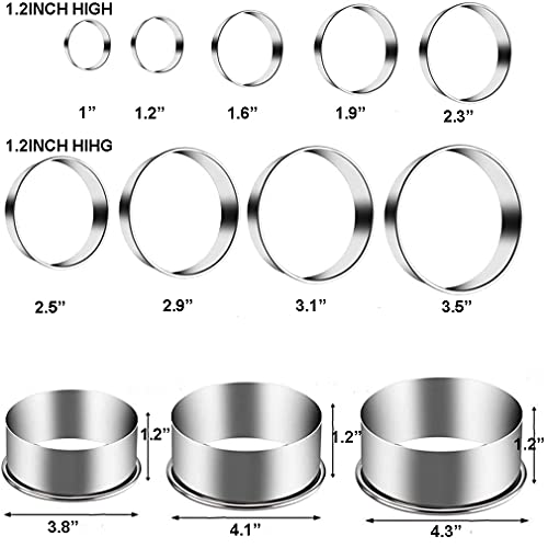 Kspowwin 12 Pieces Biscuit Cookie Cutter Set With Tin Box Biscuit Plain Edge Round Cutters Metal Ring Baking Molds, Stainless Steel Cookie Dough Biscuit Muffins Cutters In Graduated Sizes #TOP5