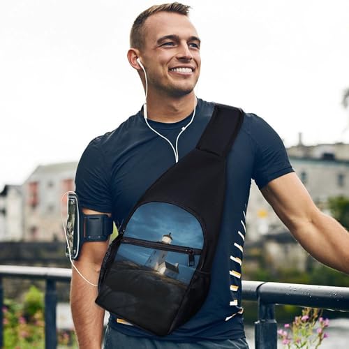Bolso tipo bandolera para mujer y hombre pequeño con diseño faro miniatura 6