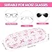 Beipegin Pink bow Glasses Case 2-Pack, Sunglasses Case for Women, Protective Glasses Case with Glasses Cloth