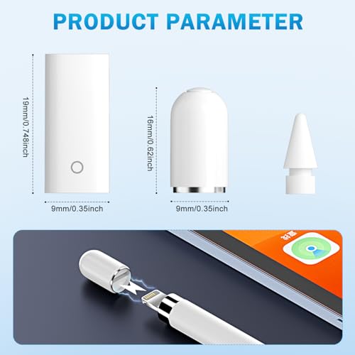 Image of TecoKart Accessories Set for Apple Pencil, 4 Pcs Tips Compatible with Apple Pencil 2nd /1st Generation, 2 Pcs Magnetic Replacement Caps and 1 Pcs Charging Adapter Compatible with Apple Pencil 1st Gen