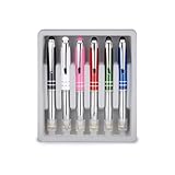Travigo 6-Pack 3-in-1 Capacitive Stylus Tip Ballpoint Metal Pen with LED Light Set | Black Blue Red Green Pink White