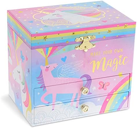 Jewelkeeper Unicorn Music Box & Little Girls Jewellery Set - 3 Unicorn gifts for Girls