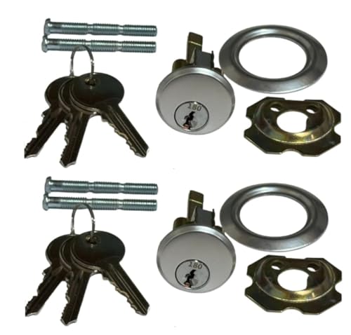 Garage Door Rim Cylinder Lock Keyed Alike - 2 Cylinder Locks with 6 Keys