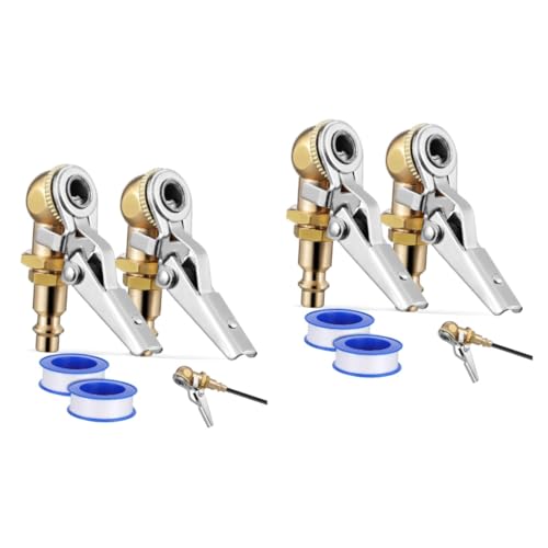 BELLIFFY 4pcs Tire Air Chuck Locking Air Chuck for Quick Connect Tire Inflator Construction for Cars Motorcycles and Trucks Easy to Use and Replace