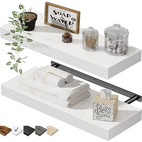 QEEIG Bathroom Floating Shelves for Wall - 15.7" Wall Mounted