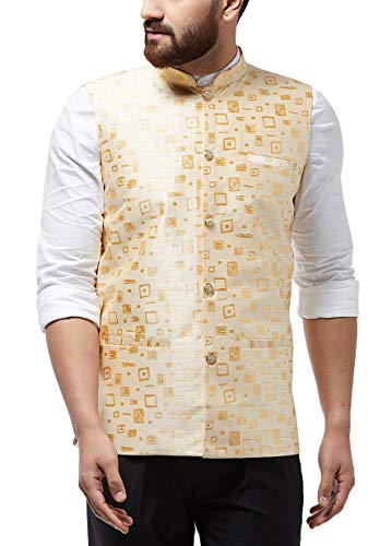 Image of SOJANYA (Since 1958 Men's Jacquard Silk Designer Waist Coat