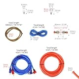 QWORK Zestaw kabli do wzmacniacza samochodowego, 10GA 600 W, 4,5 m, subwoofer, zestaw przyłączeniowy kabla, do Car Audio