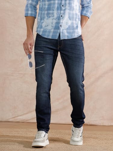 Image of WROGN Men's Slim Fit Jeans | Mid Rise | Jeans for Man