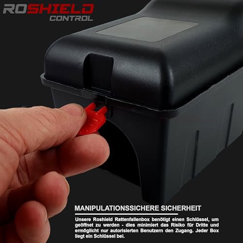 Roshield Rattenfalle Killer Box - Einfach einzustellende Sicherheitsbox für Haus, Schuppen & Garage Kontrolle & Behandlung (Professionelle Qualität, 2er Pack)