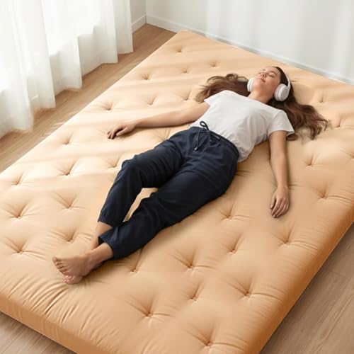 ZonLi Japanese Floor Futon Mattress 100% Cotton Cover Foldable Portable