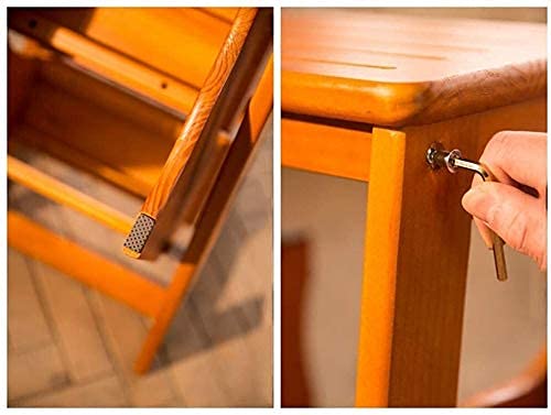 Taburete plegable de 3 escalones de madera maciza para el hogar, escalera doble uso marrón 6