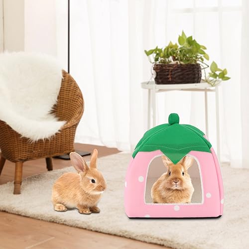 Image of BWOGUE Guinea Pig House Bed Cozy Hamster Cave Large Hideout for Dwarf Rabbits Hedgehog Bearded Dragon Winter Nest Hamster Cage Accessories