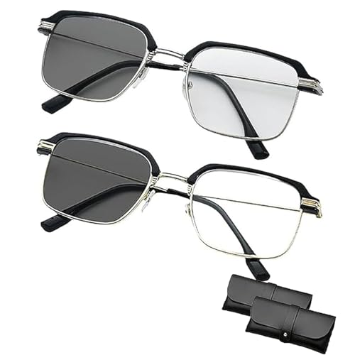 Smart Zoom Reading Glasses Distance&near Progressive Multi-focus, Auto Focus Glasses, Automatic Zoom Reading Glasses (Gold+Silver)