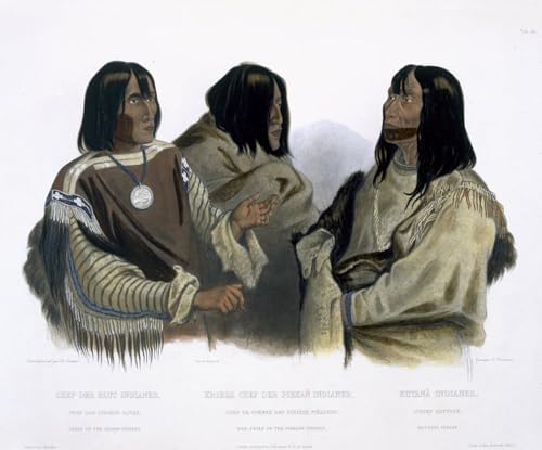 Peinture Poster Impression de Chef Indien Karl Bodmer Art Mural d'Exception pour Salon