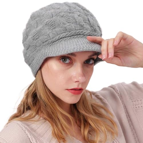 Gorro de punto con visera para mujer miniatura 3