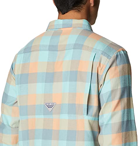 Columbia Manga longa de flanela masculina padrão Slack Tide, néctar brilhante, grande