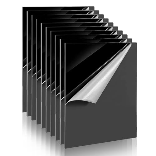 Image of 10 Pack 5.9x7.87 Acrylic Sheet 0.04 inch /1mm Thick, Black Plexiglass Sheet, Plastic Plexiglass Board Acrylic Board for Wall Crafts Glass and Painting
