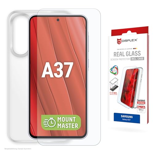 Displex EASY-ON® MountMaster Film de protection d'écran en verre trempé pour Samsung Galaxy A37, 10H, résistant aux rayures, sans bulles