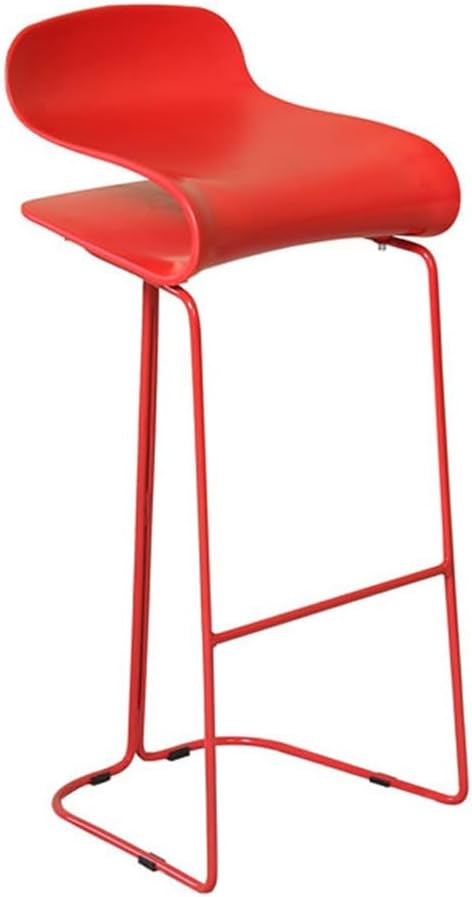 Metal Stools 30" Height Backless Patio Stool Red stools for Kitchen Island with Plastic Seat Industrial Style Chairs(Black,65cm/26in) (Red 55cm/21.6in)