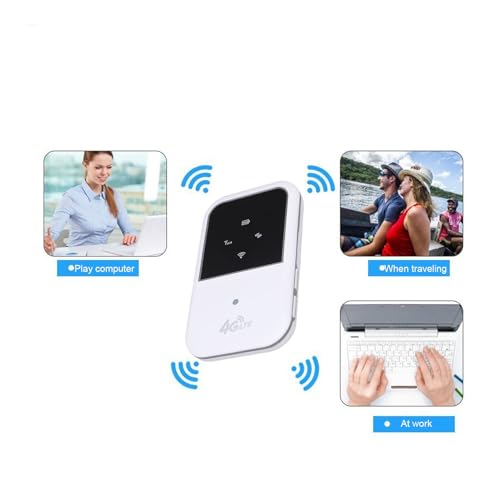 Image of 4G LTE Mobile Hotspot, Portable WiFi Router with SIM Card Slot for Global Travel, Computer Routers Support 10 Devices 2400mAh Battery 150Mbps for Europe Asia Africa