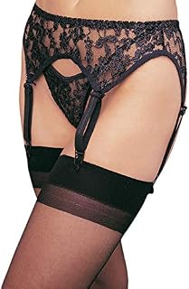 Leg Avenue Women's Lace Garter Belt and Thong Set, One Size