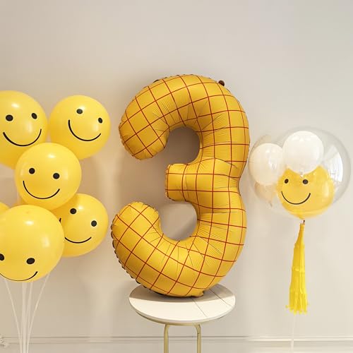 Image of 40 inch Matte Yellow Balloons Toy Inspired Story Theme party Supplies, Number Birthday Decoration, Cowboy Decorations Western, Cowgirl Party Balloon Digital 3