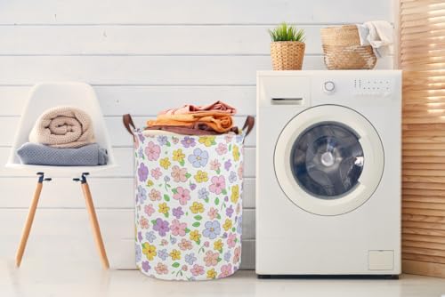 Image of Kids Laundry Hamper,Flower Laundry Basket Collapsible Girls Storage Baskets for Home Decor,Office,Toy Organizer,(Flower)