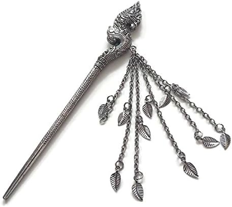 HOT! Silver Color King of Nagas Handmade Hair Barrettes / Great Naga Hair Pin Vintage/Antique/Native/Ancient Lanna (Northern Thailand)