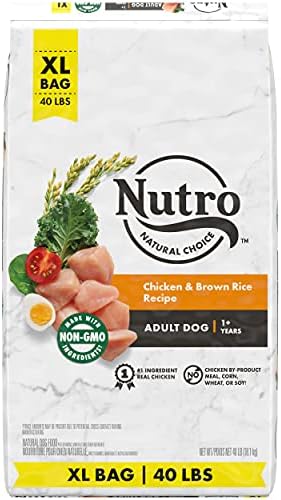 NUTRO NATURAL CHOICE Adult Dry Dog Food, Chicken & Brown Rice Recipe Dog Kibble, 40 Pound (Pack of 1)