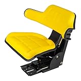 Yellow Universal Adjustable Tractor Suspension Seat for John Deere 1020, 1530, 2020, 2030, 2040, 2155, 2130, 2140, 3040, 3140, 3030, 920，930，830, 548D, 648D, TY24763 Shock Absorbing Alloy Steel PVC