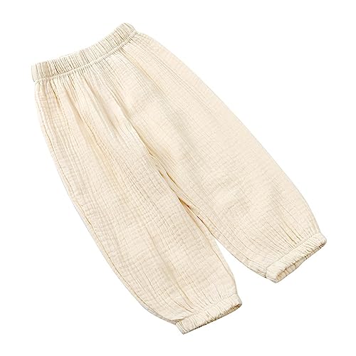 Toddler Cotton Linen Sweatpants Plain Straight Wide Leg Joggers Pants Baby Boys Fall Elastic Waist Casual Trousers