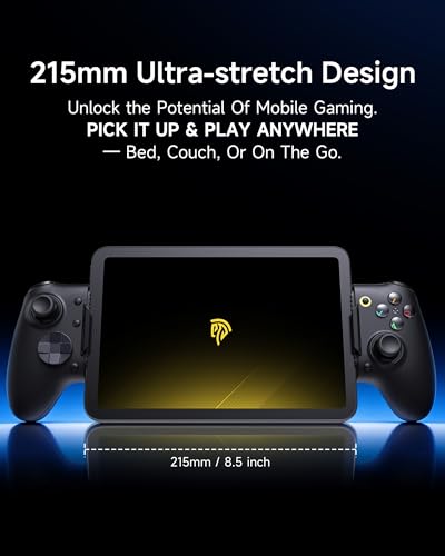 Image of EasySMX M20 Mobile Game Controller for Android, iPhone 15 /16 /17 & iPad Mini 6 /7, Dual ABXY Switch, Hall Anti-Drift Joysticks, Dual Triggers, 1000Hz Polling Rate, Plug And Play, Ideal for Soccer and Other Mobile Games,Black