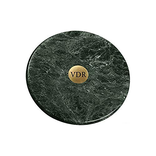 Indiana Metal Craft Personalized Marble Fab Coaster with Nickel Silver or Brass Emblem (Brass)