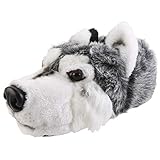  Tierhausschuhe Unisex Hausschuhe Schlittenhund Husky, Grau, 37/39, TH-HWG