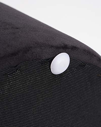 Deerun Round Velvet Storage Ottoman Foot Rest Stool/Upholstered Footstool/Side Table Seat Make Up Stool With Stainless Steel Band, Pack Of 2 (Black) #TOP5