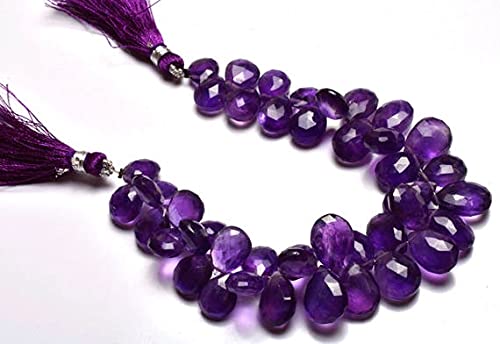 Améthyste violette naturelle 11-14mm briolette poire pour fil de perles DIY