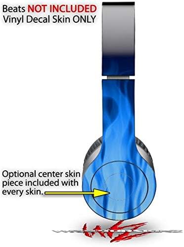 Skin Decal Wrap Works with Original Beats Solo HD Headphones Fire Blue Skin Only (Headphones NOT Included)