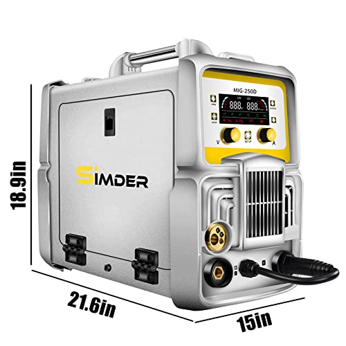 Ssimder Aluminum Mig Welder 250D 110V/220V Dual Voltage Gas Mig Gasless Flux Core Welder Mig/Lift Tig/Stick 3 In 1 Welding Machine… #TOP6
