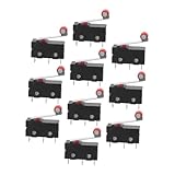 Alipis 10 Stück Teiliges Mikroschalter Roller Hebelarm Spdt Snap Action Endschalter Polig Kompakter Microtaster Schwarz Rot Silber für Präzise Schaltanwendungen