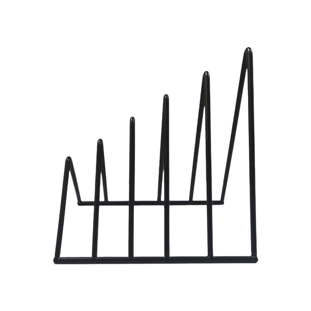 J9V4G6S3B5 Desktop File Rack File Folder Sorter Non Skid Desk Triangle Bookshelf Bookend Organizer for Recipe Office(Black)