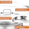 DELARLO 10inch Tri-Ply Stainless Steel Pan with lid, Induction Stainless Steel Frying Pan With Lid, Oven Safe Skillet 10in, Heat quickly and evenly, Durable Stainless Steel Cookware #3