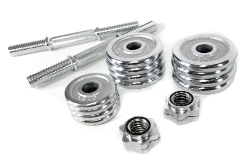 FA Sports MAXX1 - Juego de Mancuernas (15 kg, 30 x 38 x 9 cm), Color Gris y Plateado