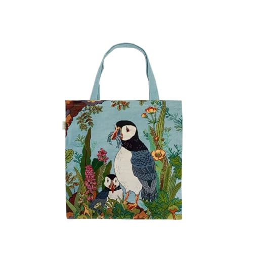 Mini sac fourre-tout plat Signare Tapisserie en tissu jacquard haut de gamme motif oiseau